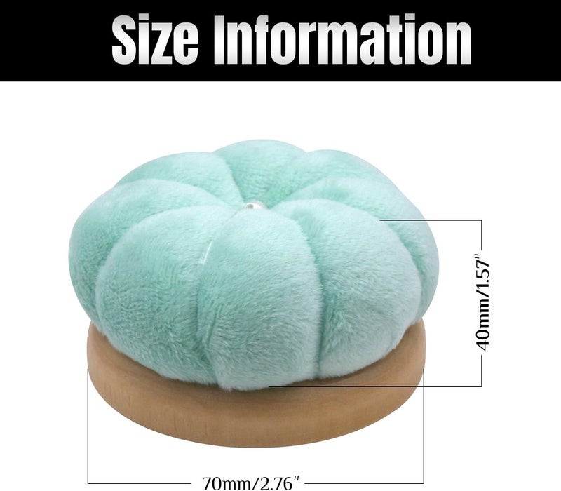 Uxney Pin Cushion,Wooden Sewing Pin Cushion Pincushion Needle Cushion for Sewing Quilting Needlework DIY Crafts(Light Green,2 PCS) - Image 2